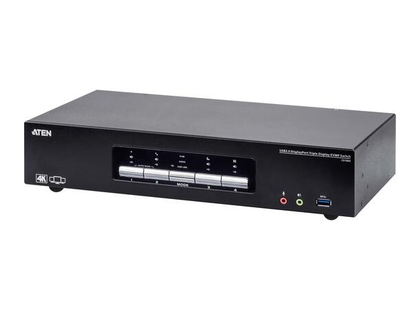 Aten KVM 4-PC 1-Bruker CS1964 Triple Displayport PC | 3xHDMI Displays 