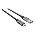Elivi USB A til C kabel 0,2 meter Svart/Space Grey | 5gbps/3A