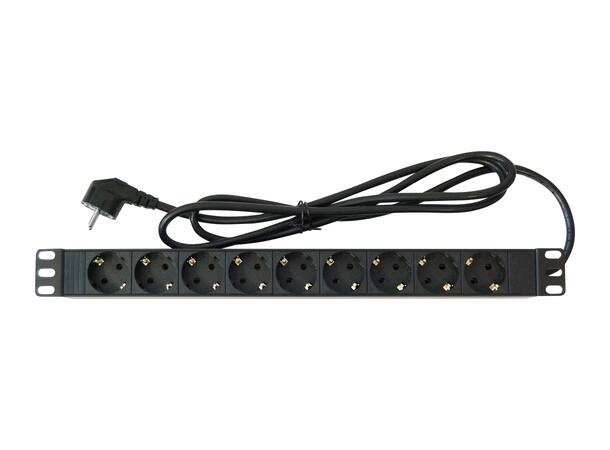 LinkIT 19" Strømskinne 9xCEE 7/4 5m CEE 7/7 | 16A | 1U 