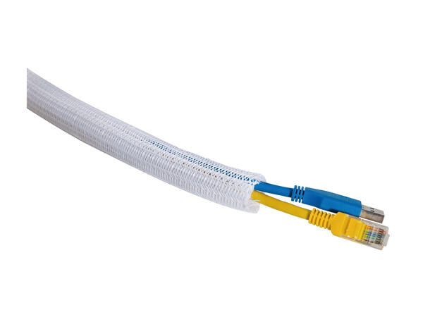 Multibrackets Kabelstrømpe, Hvit, 19 mm Selvlukkende, 50 m kartong
