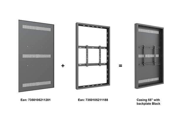 Multibrackets Pro kabinett bakplate 55" Svart 