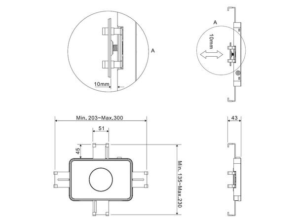 Multibrackets Tablet holder Tilt & Roll Codec Shelf 