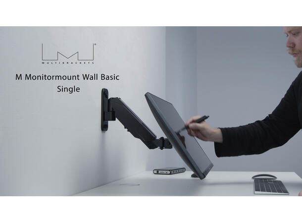 Multibrackets Veggfeste basic single Sort, 8Kg, VESA 75-100, 17-33" 