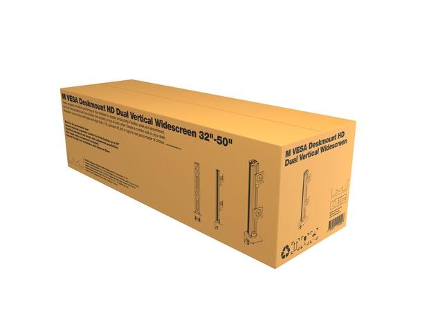 Multibrackets bordstativ HD dual klemme Svart , VESA 100, 2 x 24Kg, 32-50" 