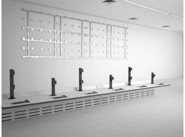 Multibrackets bordstativ HD dual klemme Svart , VESA 100, 2 x 24Kg, 32-50" 