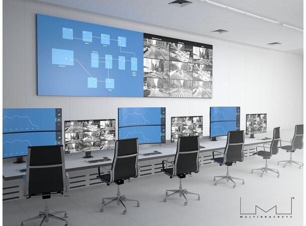 Multibrackets bordstativ HD dual klemme Svart , VESA 100, 2 x 24Kg, 32-50" 