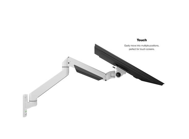 Multibrackets vegg gass arm single Hvit , VESA 75x75 100x100, 10Kg, 15-32" 