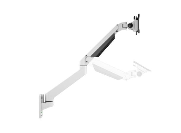 Multibrackets vegg gass arm single Hvit , VESA 75x75 100x100, 10Kg, 15-32" 
