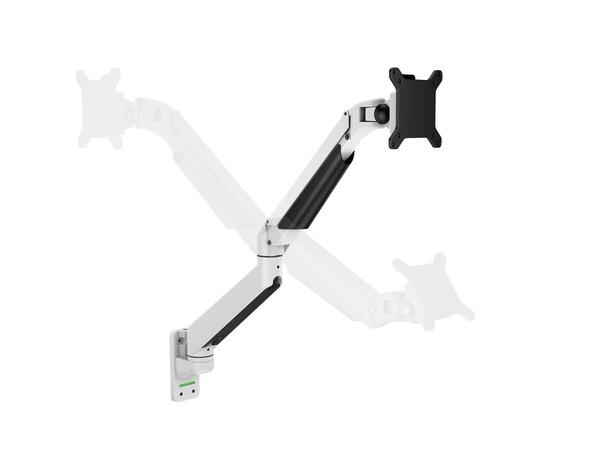 Multibrackets vegg gass arm single Hvit , VESA 75x75 100x100, 10Kg, 15-32" 