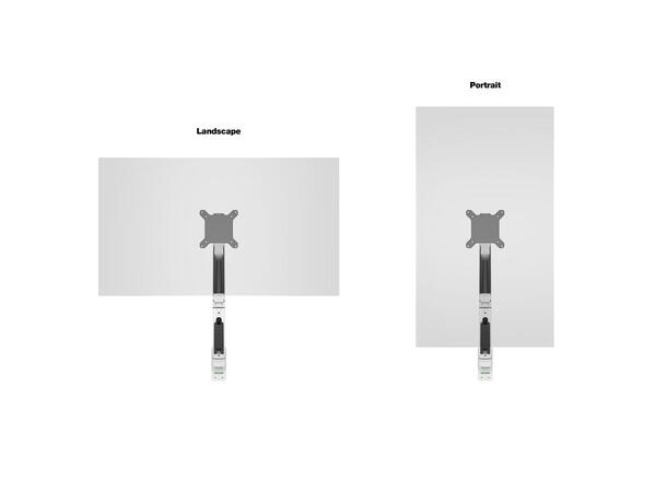Multibrackets vegg gass arm single Hvit , VESA 75x75 100x100, 10Kg, 15-32" 