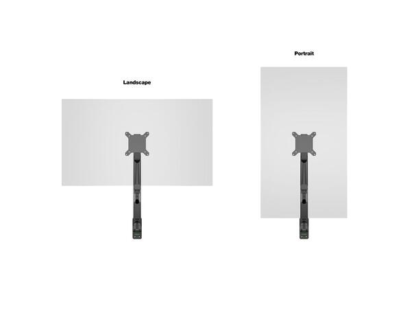 Multibrackets vegg gass arm single Hvit , VESA 75x75 100x100, 10Kg, 15-32" 