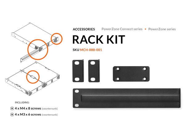 Blaze Audio Rack Mount Kit Half-Rack For en / to 1/2 19" i rack 