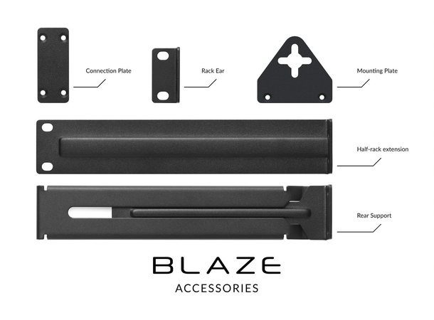 Blaze Audio Rack Mount Kit Half-Rack For en / to 1/2 19" i rack 