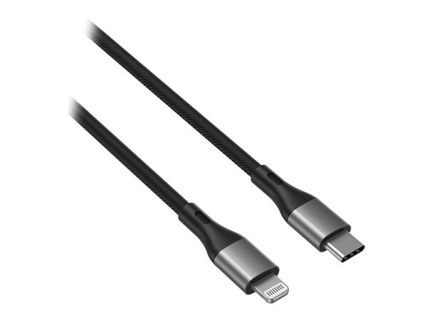Elivi USB C til Lightning kabel 3 meter Svart/Space Grey