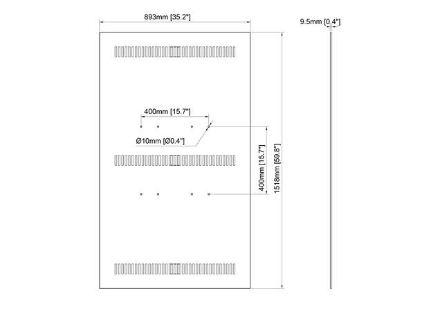 Multibrackets Pro kabinett bakplate 65" Svart 