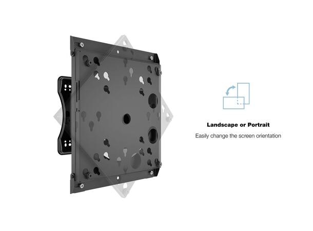 Multibrackets veggfeste super flip Svart, 35Kg,400x400, Flip & Rotate 