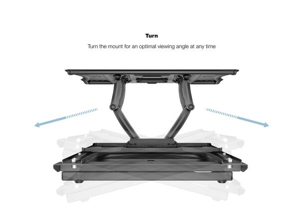 Multibrackets veggfeste super flip Svart, 35Kg,400x400, Flip & Rotate 