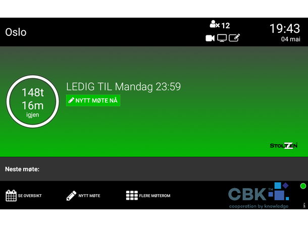 Stoltzen Metis Møteromsbooking 10" v2 LifeTimeLisens, 10" 1052T Panel & feste 