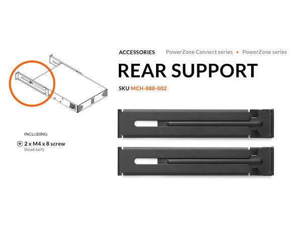 Blaze Audio Rack Rear Support Kit For feste i bakkant av rack