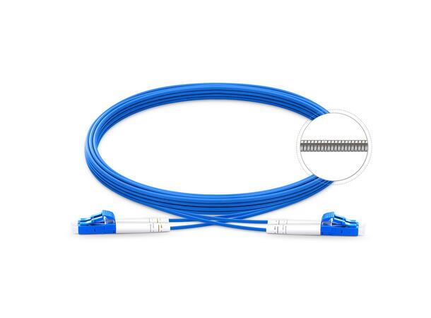 LinkIT Fiberpatch armored OS2 LC/LC 10m Braided steel , Duplex , LSZH , Blue 