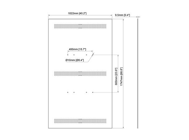 Multibrackets Pro kabinett bakplate 75" Svart 