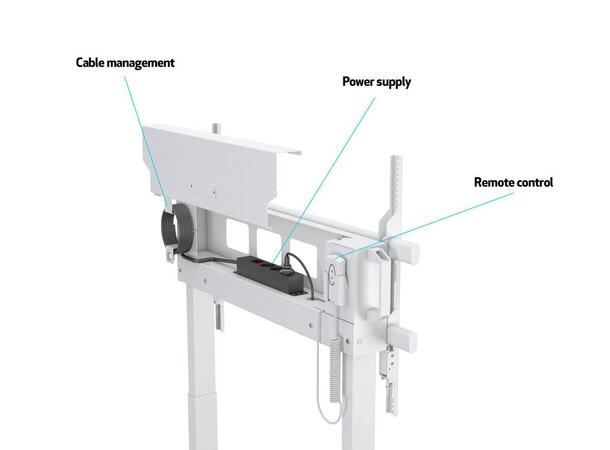 Multibrackets Tralle motor floorstand XL Hvit, 1000x600, 150kg, 42-100" 