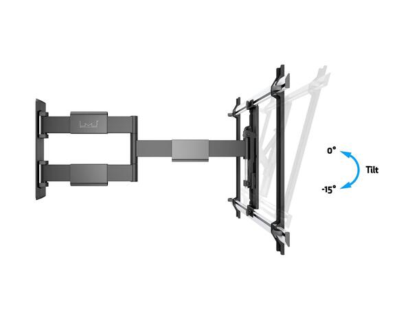 Multibrackets Veggfeste flexarm Thin L Svart, 600x400, 30Kg, 37" - 65" 