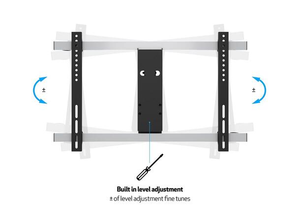 Multibrackets Veggfeste flexarm Thin L Svart, 600x400, 30Kg, 37" - 65" 