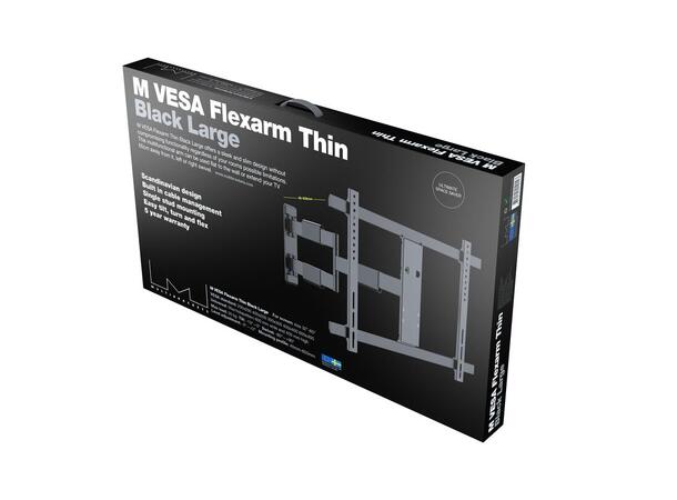 Multibrackets Veggfeste flexarm Thin L Svart, 600x400, 30Kg, 37" - 65" 