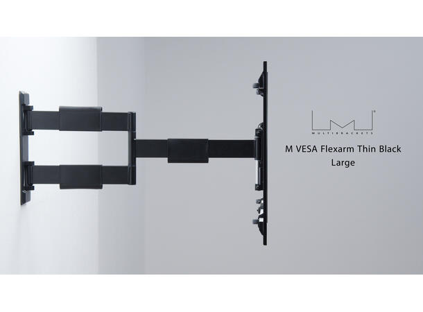 Multibrackets Veggfeste flexarm Thin L Svart, 600x400, 30Kg, 37" - 65"