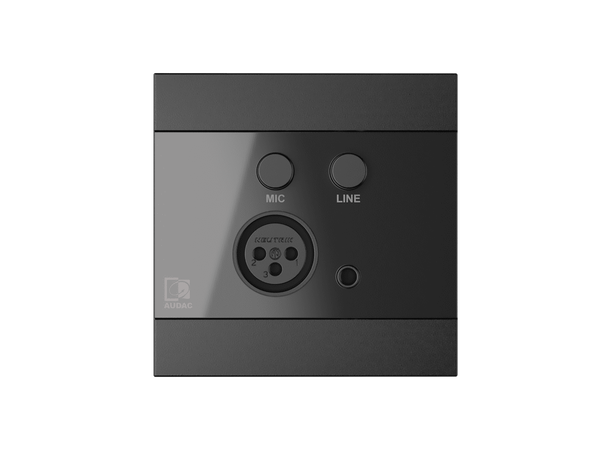 Audac Veggpanel WP210/B Sort Universal Veggpanel med Mik XLR + Linje 3,5mm 