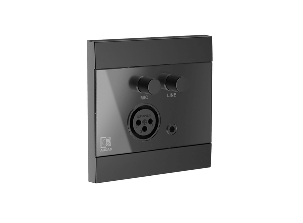 Audac Veggpanel WP210/B Sort Universal Veggpanel med Mik XLR + Linje 3,5mm 