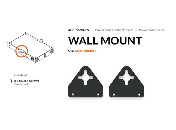 Blaze Audio Wall Mounting Half-Rack Kit For vegg / takmontering av 1/2 19" enhet 