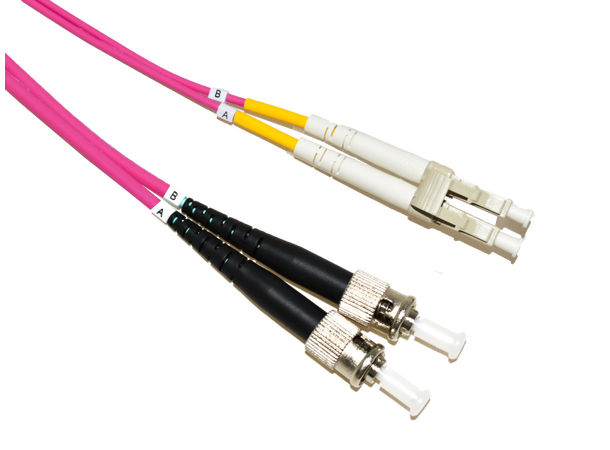 LinkIT fibersnor OM4 LC/ST Magenta Duplex MM OM4 50/125 LSZH, 2mm 