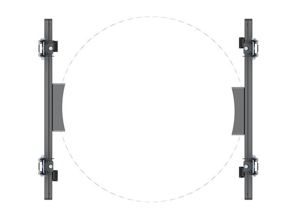 Multibrackets Søylefeste dual Svart, Vesa 400x400, 35Kg, tilt. 32-65" 