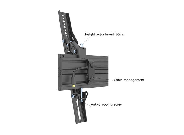 Multibrackets Søylefeste dual Svart, Vesa 400x400, 35Kg, tilt. 32-65" 