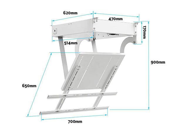 Multibrackets Takfest motorisert Pro SD Maks VESA 600x600, 80Kg, 32-100" 