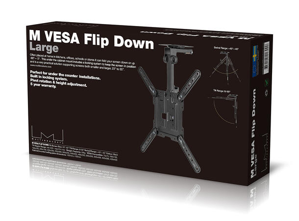 Multibrackets Takfeste Flip Down Large Sort, max 20 Kg, 400x400, 23-55" 