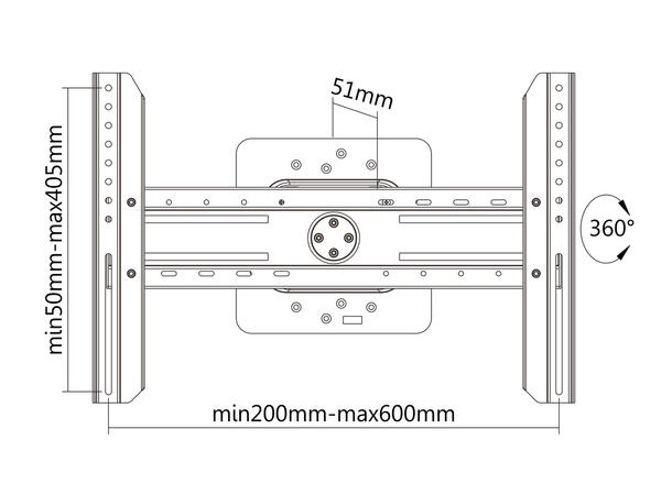 Multibrackets Veggfeste Signage Svart, 600x400, 50Kg landskap/portrett 
