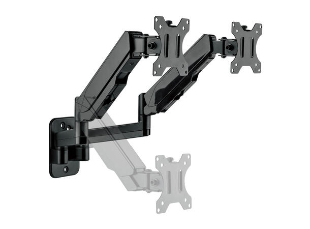 Multibrackets Veggfeste basic Dual Sort, 8Kg per skjerm, VESA 75-100,17-32" 