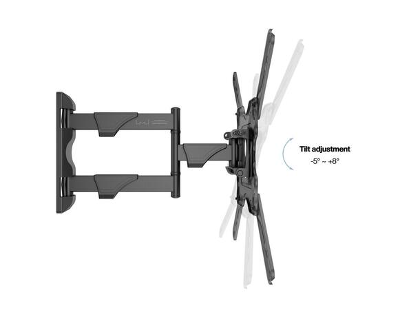 Multibrackets Veggfeste flexarm M Svart, 20Kg, 400x400, 32-55" 