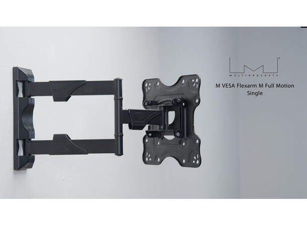 Multibrackets Veggfeste flexarm M Svart, 20Kg, 400x400, 32-55" 