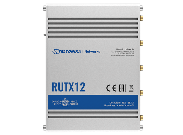 Teltonika RUTX12 Industrial Cellular Router Dual LTE CAT6