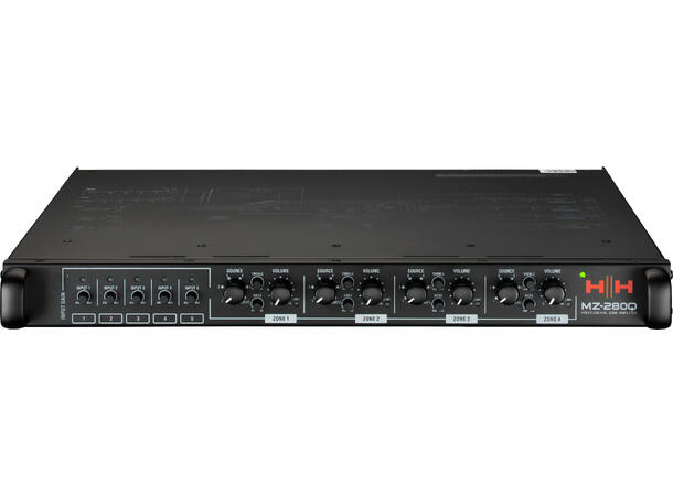 HH Mikseforsterker MZ-280Q 5 inn 4 soner 4x280W@100V / min 4 Ohm Matrix 