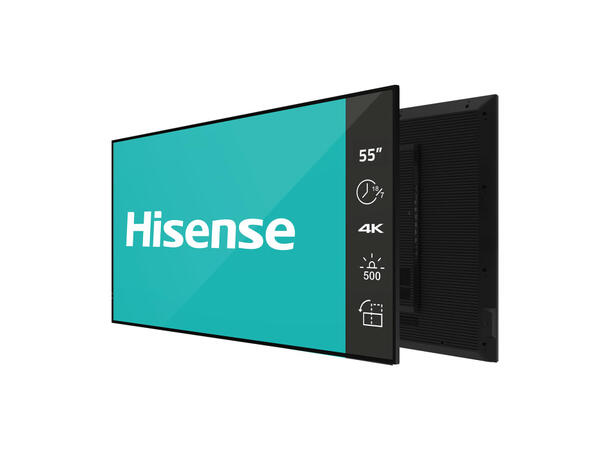 Hisense 55" 18/7 UHD 4K 500 nits D-LED Haze 25%, Wireless share, Android 11