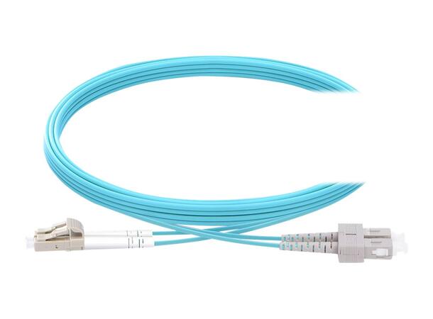 LinkIT FiberPatch Armored OM3 LC/SC 3m Braided steel , Duplex , LSZH , Aqua 