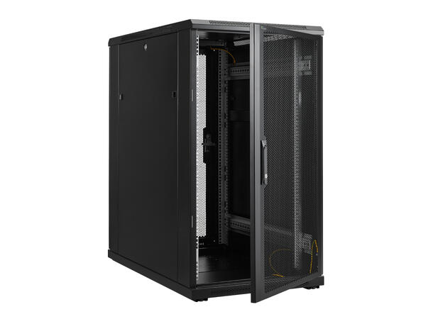 LinkIT Serverskap 22U svart B600xD1000xH1094, perforert - perf 