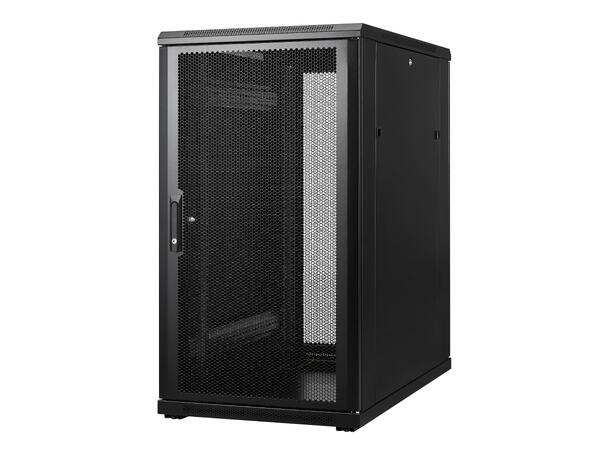 LinkIT Serverskap 22U svart B600xD1000xH1094, perforert - perf 