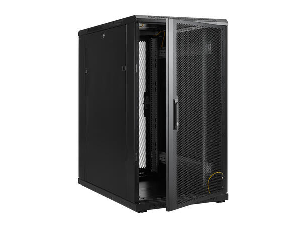 LinkIT Serverskap 22U svart B600xD1000xH1094, perforert - perf 