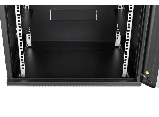 LinkIT Veggskap 19' 9U svart B600xD450xH501 , glass 